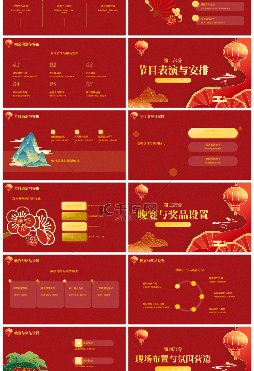 红色喜庆庆元旦活动策划PPT模板