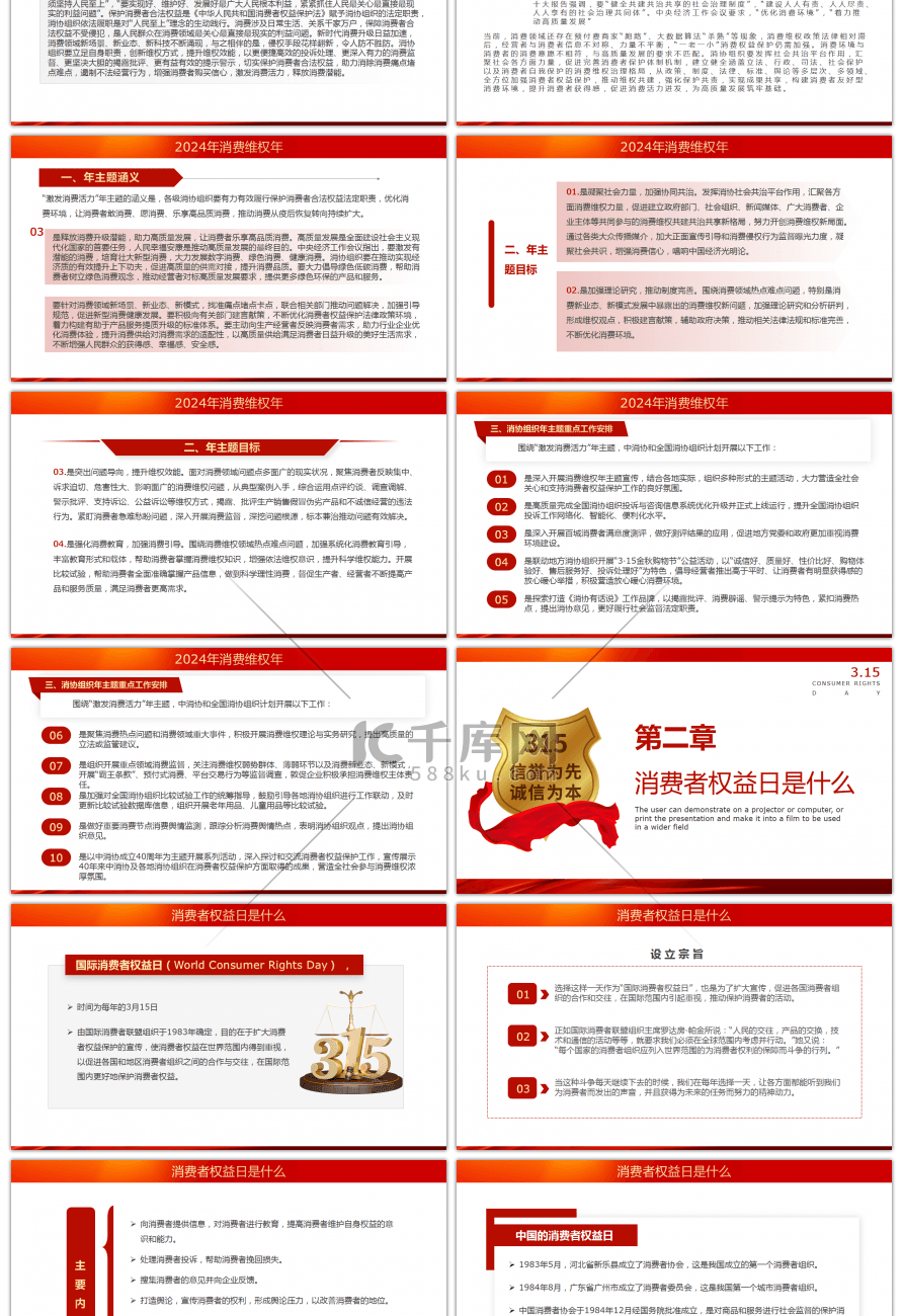 红色大气315消费者权益日PPT模板