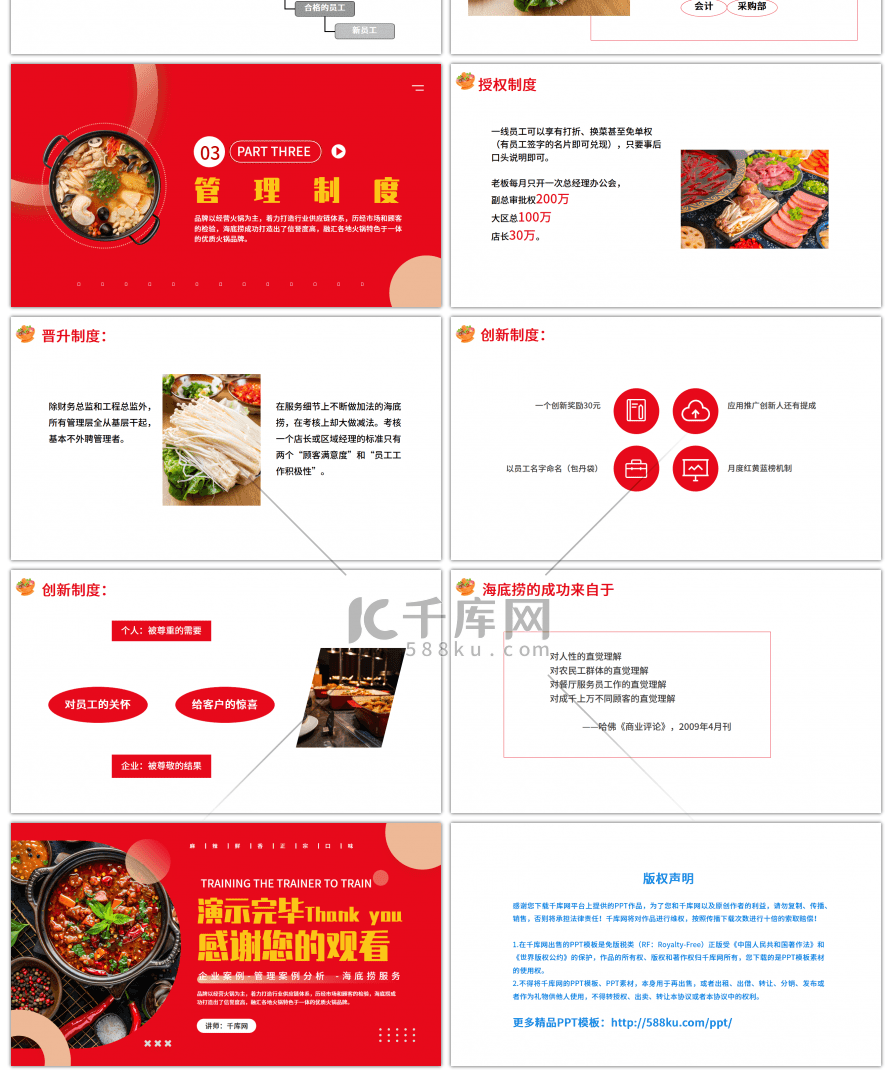 红色简约为什么你成为不了第二个海底捞企业幻灯片