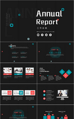 高端酷黑简约商务工作总结PPT模板
