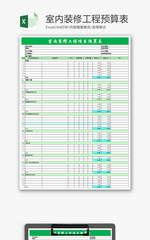 财务装修工程项目预算表excel模板