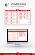 财务新房装修预算表excel模板