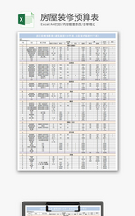 财务房屋装修预算表excel模板
