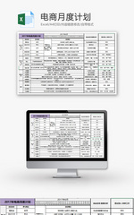 个人电商月度计划Excel模板
