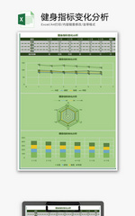 个人 健身指标变化分析 Excel模板