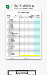 财务资产处理损益表excel模板
