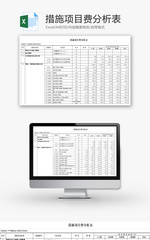 措施项目费分析表excel模板