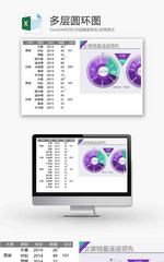 销售数据表多层圆环图excel模板