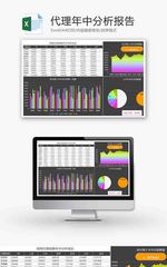 企业年中分析报告折线图excel模板