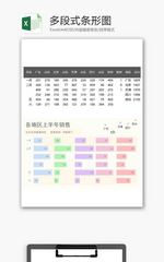 企业办公多段式条形图excel模板