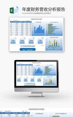 年度财务营收分析报告柱形图excel模板