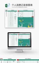 财务个人消费记录表柱形图excel模板