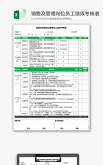 销售管理岗位员工绩效考核表Excel模板