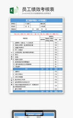 员工绩效考核表Excel模板