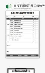 直接下属部门员工绩效考核评价表Excel