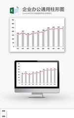 企业办公通用柱形图excel模板