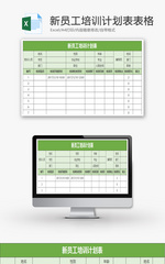 新员工培训计划表表格Excel模板.
