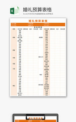 婚礼预算表格Excel模板