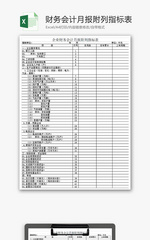 企业财务会计月报附列指标表Excel模板