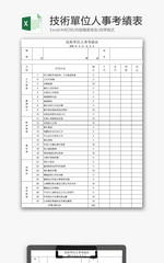 日常办公技術單位人事考績表Excel模板