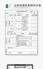 人力资源业务员绩效考核评分Excel模板