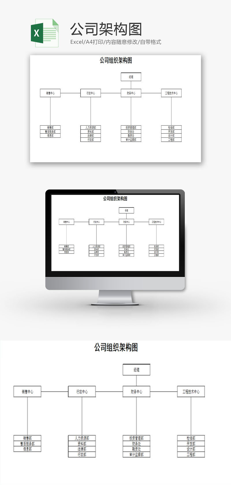 日常办公公司架构图Excel模板