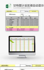 日常办公甘特图实绩自动显示Excel模板