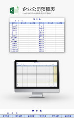财务报表企业公司预算表Excel模板