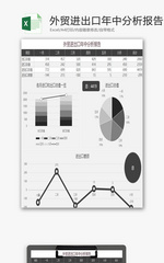 外贸进出口年中分析报告EXCEL模板