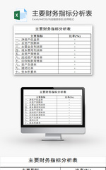 主要财务指标分析表EXCEL模板