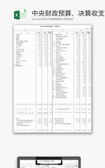 党政机关中央财政决算收支Excel模板