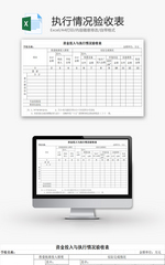 资金投入与执行情况验收表EXCEL模板