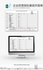 经营情况指标基层月报表EXCEL模板