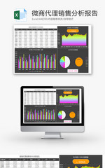 微商代理年中销售分析报告EXCEL模板