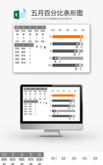 五月百分比条形图EXCEL模板