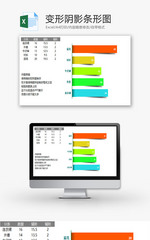 变形阴影条形图EXCEL模板