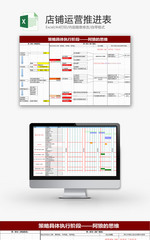 行政管理店铺运营推进表Excel模板