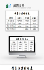 投资方案EXCEL模板