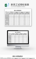 新员工试用标准表EXCEL模板