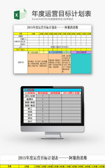 日常办公年度运营目标计划表Excel模板