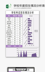 学校年度招生情况分析表excel模板
