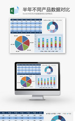 半年不同产品数据对比EXCEL模板