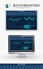 盈亏分析表科技可视化Excel模板