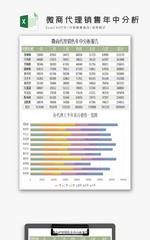 微商代理销售年中分析报告Excel模板