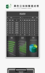 立体销售提成表Excel图表模板