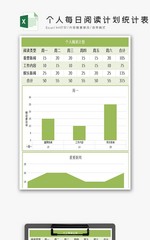 个人每日阅读计划统计表Excel模板.