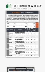 施工班组长绩效考核表Excel模板