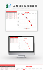 工程项目甘特图图表EXCEL模版