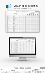 VBA店铺职员销售报Excel模板