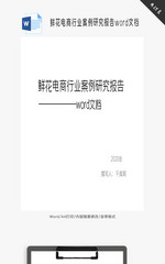 鲜花电商行业案例研究报告word文档